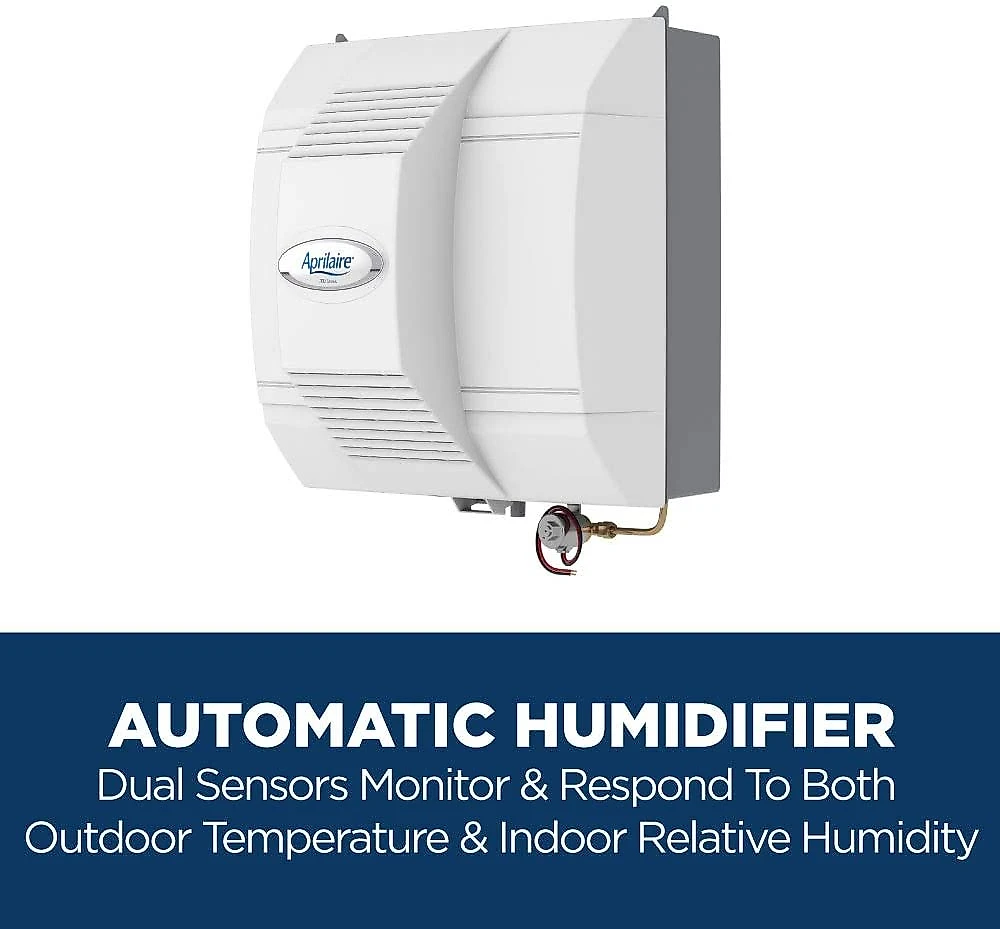 Aprilaire 700 Umidificador/Evaporador Elétrico, embutido, 68 L, alcance de 4.200 m², automático, branco.