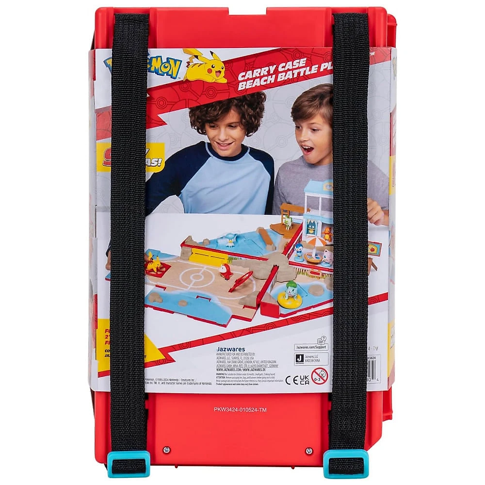 Playset de Batalha de Praia Pokémon mochila portátil Jazwares com Pikachu 5 cm