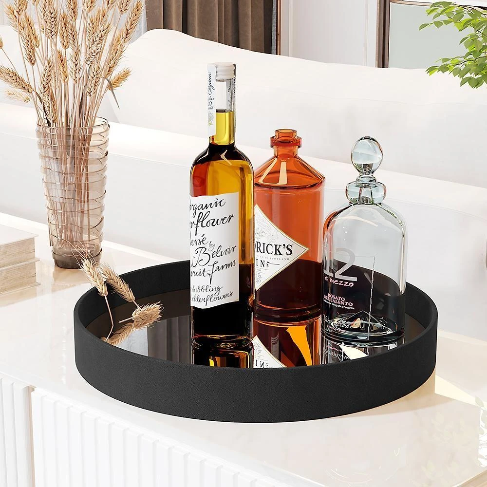 Bandeja Decorativa para Bar e Bebidas com Espelho Preto Bechara Móveis 5kg