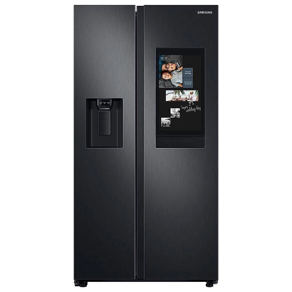 Geladeira samsung family hub side by side rs58t5561b1 digital inverter frost free com soundbar, smart view, bluetooth e wi-fi black inox look – 585 l 110