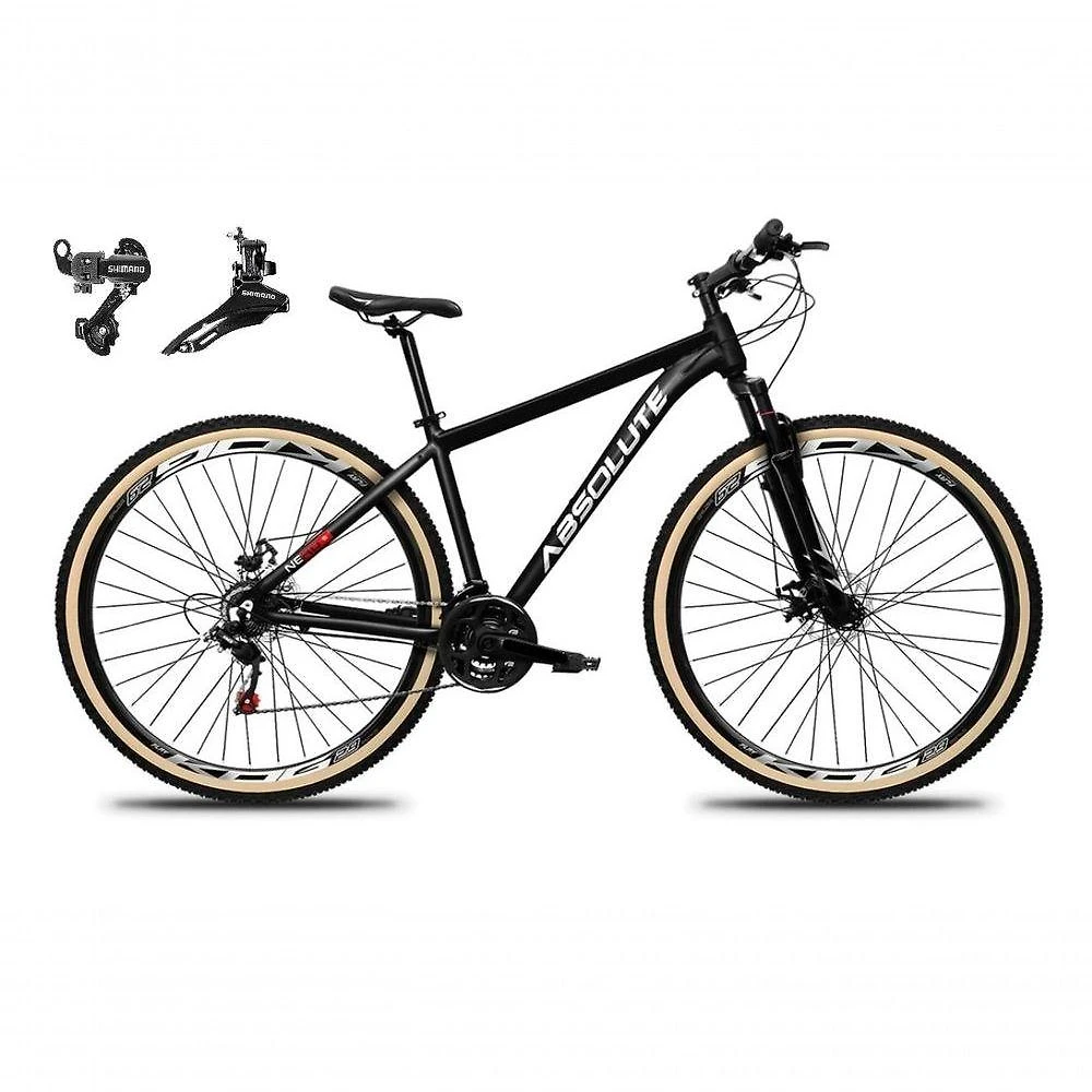 Bicicleta Aro 29 Absolute Nero 5 Alumínio 24v Câmbios Shimano Freio A Disco Mountain Bike preto Tam: 15
