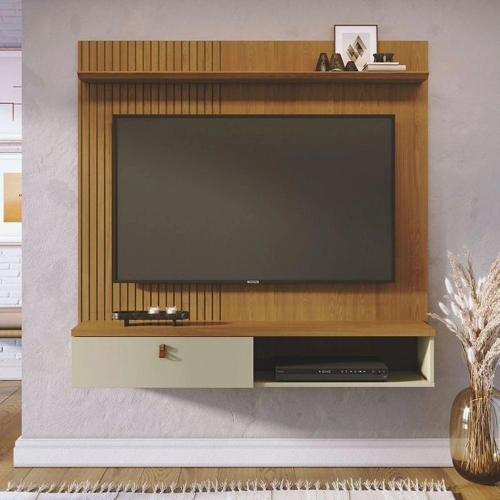 Conjunto de Bancada e Mesa de Centro Otto Suspensa MDP 141CM Cumaru Opala