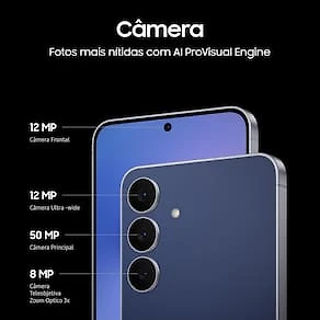 Miniatura Smartphone Samsung Galaxy S25 FE 5G Tela 6,7” AMOLED 256GB 8GB RAM Câmera 50MP JetBlack