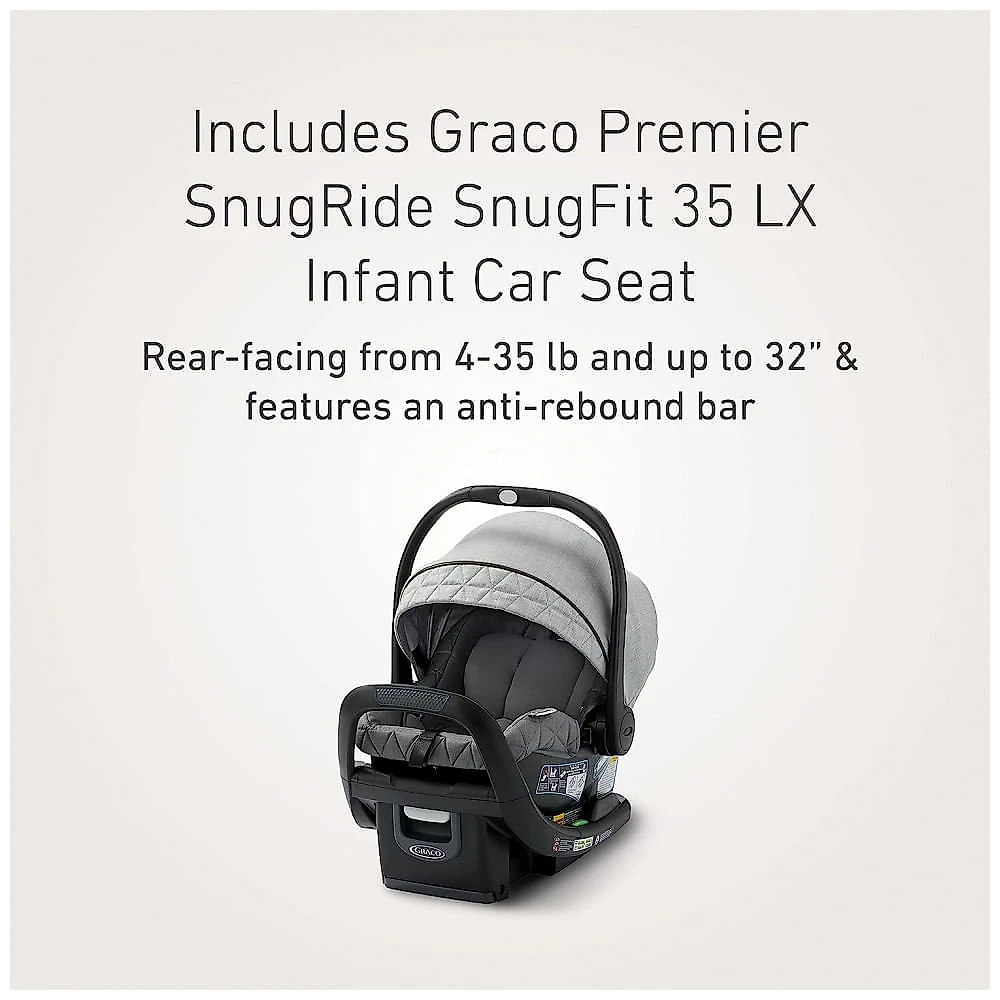 Carrinho de Bebê 3 em 1 com Cadeira para Carro Graco Premier Modes, Cinza