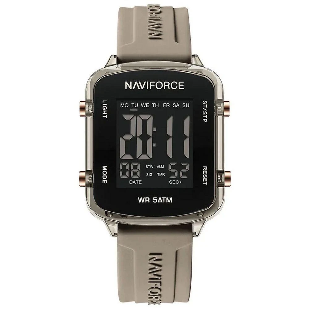 Relógio Unissex Digital Esportivo á Prova D´agua Pulseria Silicone Tela Display Lcd Casual Marrom