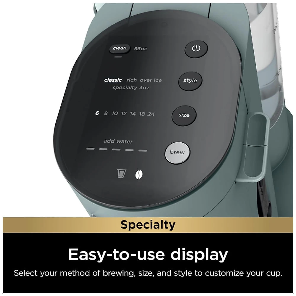 Cafeteira Programável 4 em 1 para Capsulas ou Café Moído, Frio ou Quente com Batetor de Leite, 110V Ninja PB051SG, Verde 110v