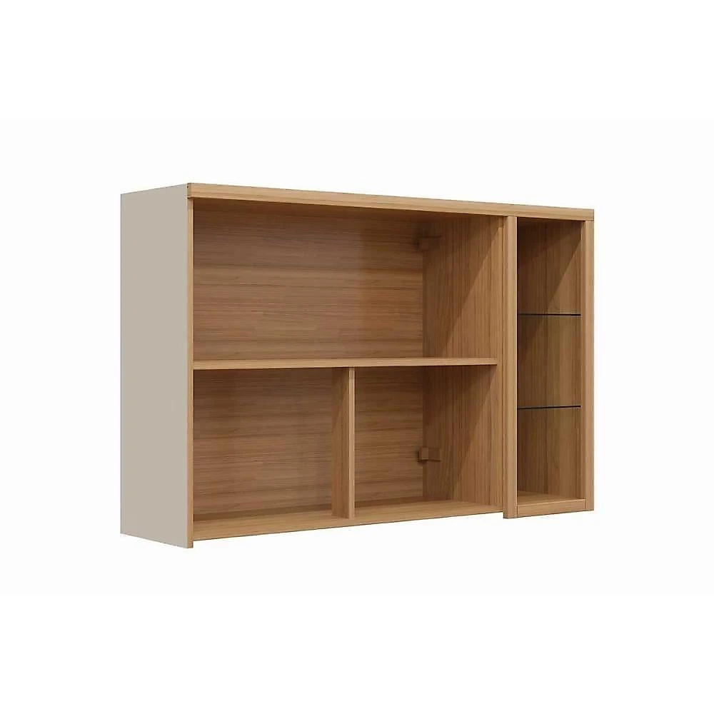 Armário Aéreo Allure 120CM 2 Portas MDF Bater Jequitiba e Gris Linea Brasil