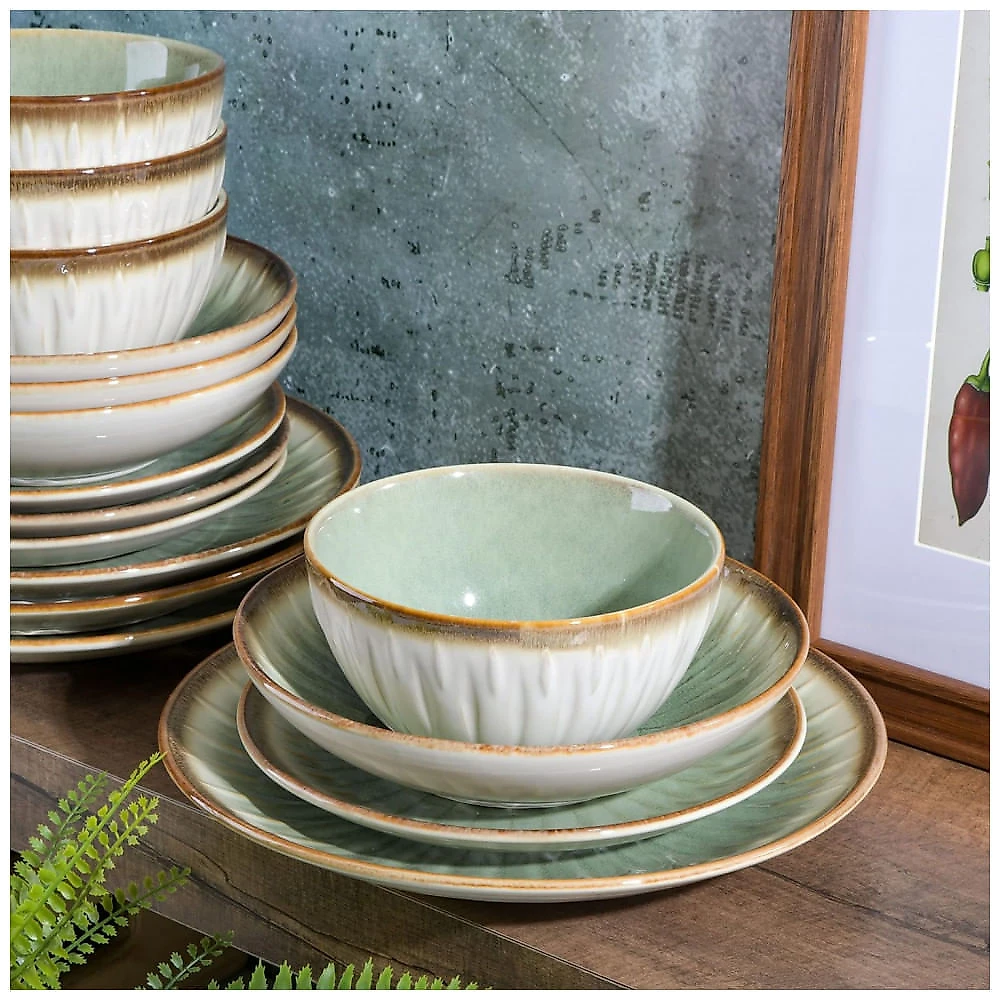 Aparelho de Jantar com 16 Peças Serve 4 Pessoas Gibson Elite Mayfair, Verde