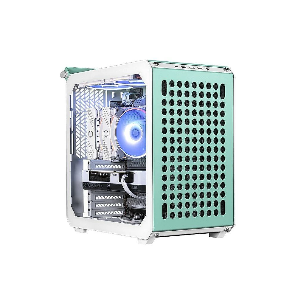 Gabinete Qube 500 Flatpack Mid Tower ATX Aço com Vidro Temperado Menta Rosa Creme Cooler Master