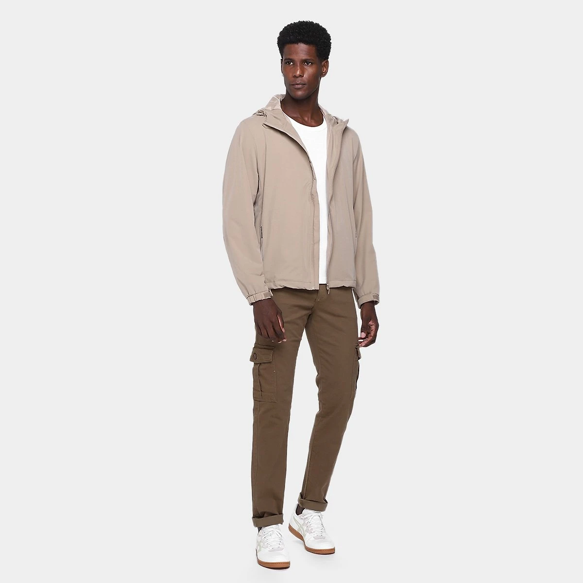Miniatura Jaqueta Corta Vento Broken Rules Masculina Bege - G