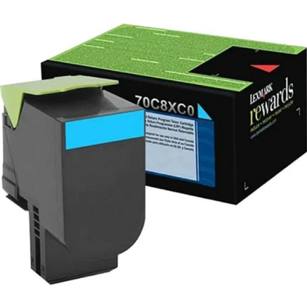 Toner Lexmark 708XC 70C8XC0 Ciano CS510 Original 4000 Páginas