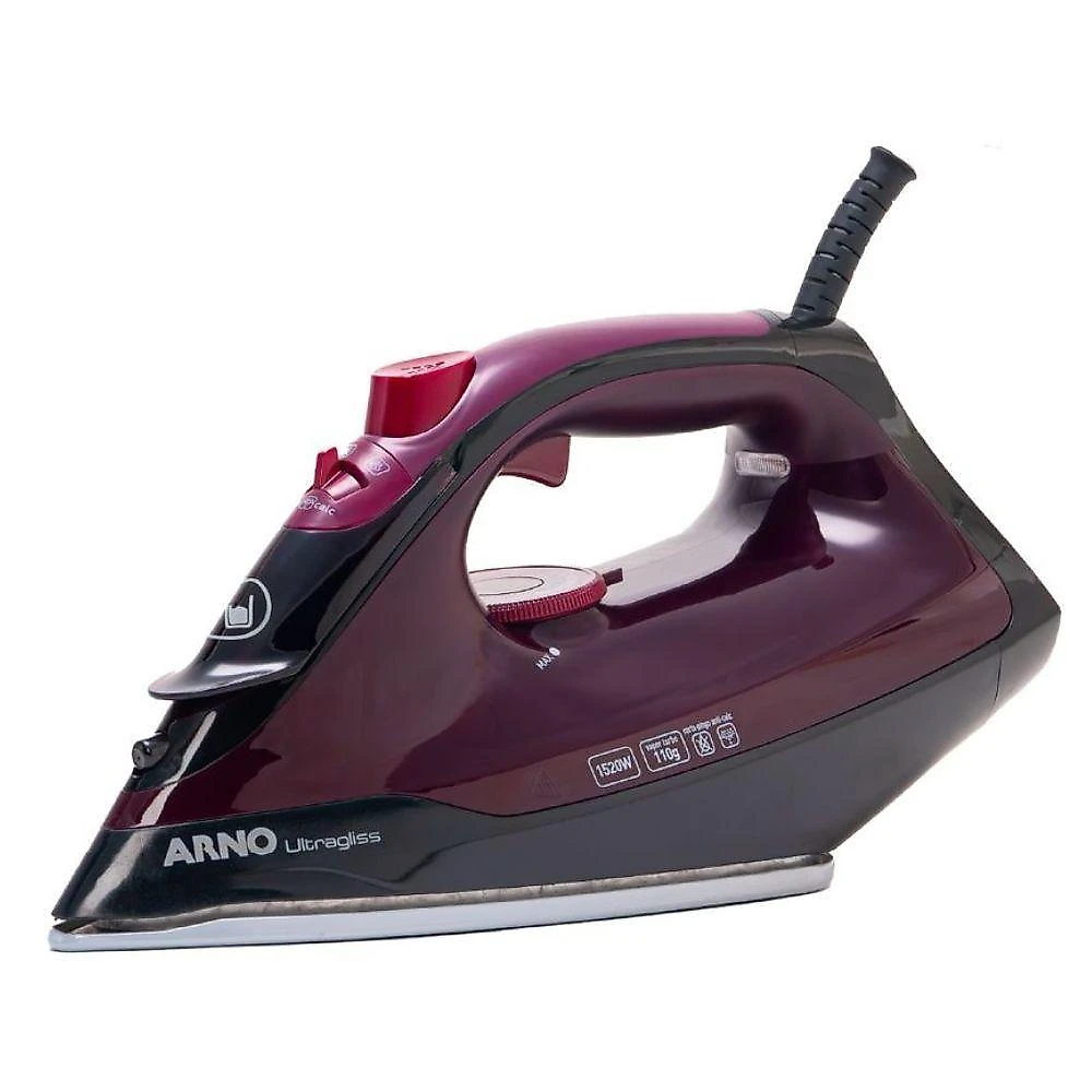 Ferro a Vapor Arno Ultragliss FMV 1200W Base Durilium Airglide Vinho 110V