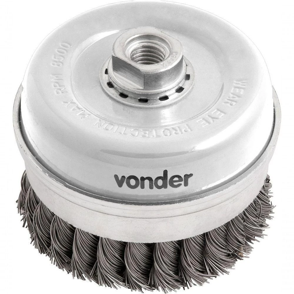 Escova Copo Torcida 4 Rosca M14 Polido 8500rpm Vonder