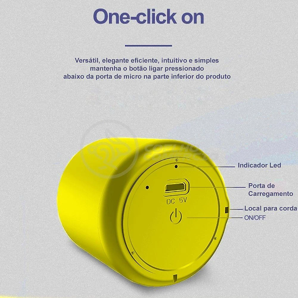 Mini Caixa De Som Wireless Speaker Potente Bluetooth Amarelo
