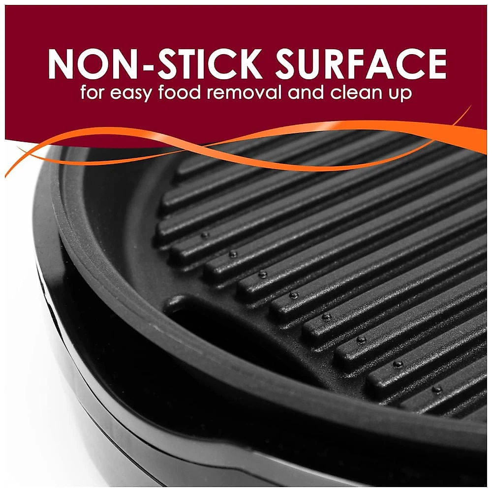 Churrasqueira Elétrica Indoor Elite Gourmet EMG6505G  Smokeless com Tampa de Vidro, Fácil de Limpar - Design Não-Grudento e Ajuste de Temperatura