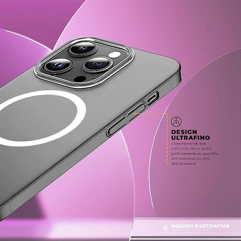 Capa para iPhone 16 Pro Max Crystal Slim Magsafe NÃO AMARELA