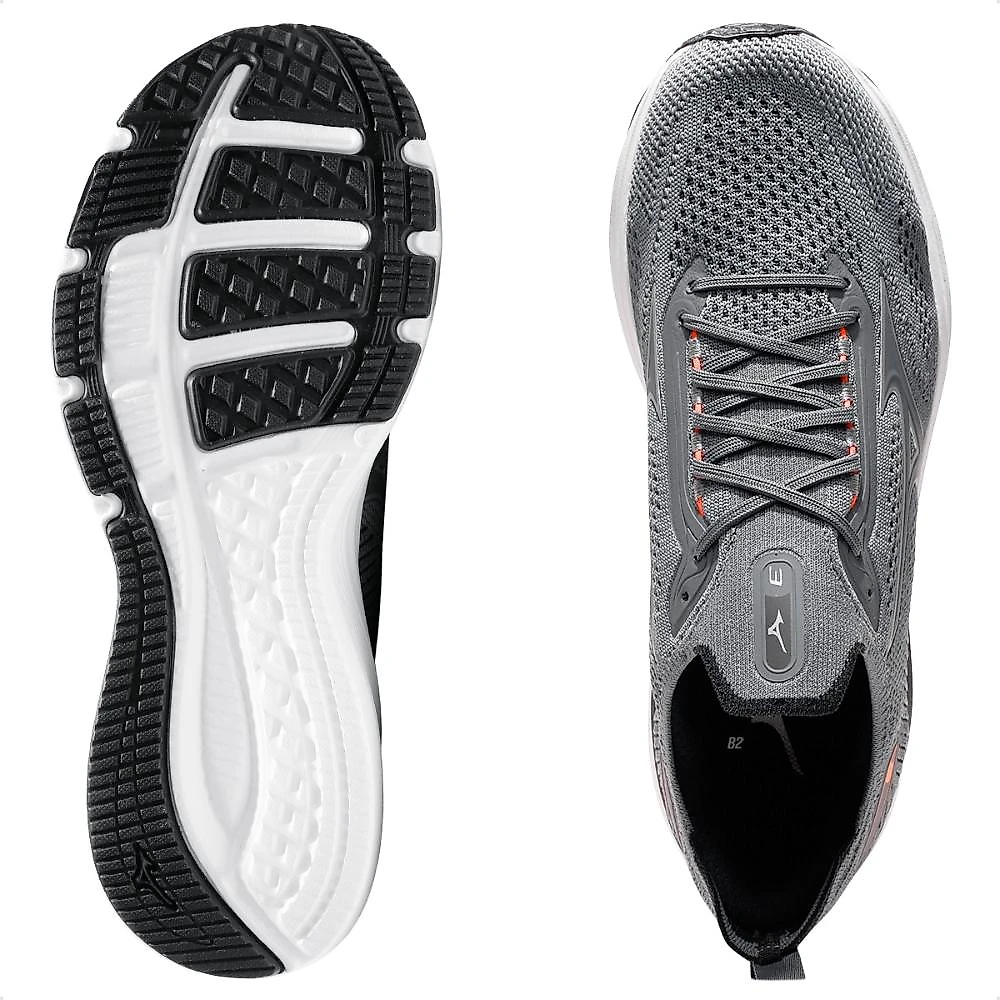 Tênis Esportivo Mizuno Cool Ride 3 Masculino + 3 Pares de Meias Chumbo / Preto - 40