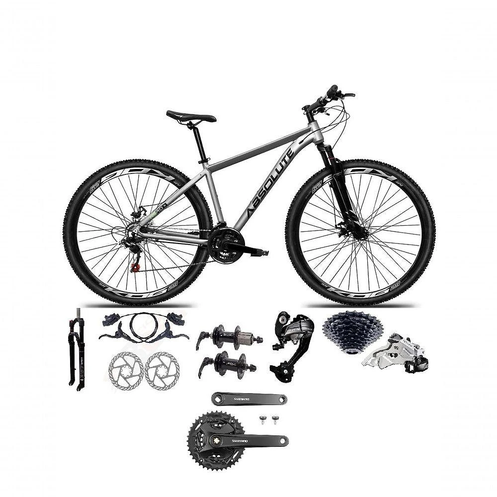 Bicicleta Aro 29 Absolute Nero 5 Câmbios 27v Shimano Altus Freios Hidráulicos - Cinza Tam.13