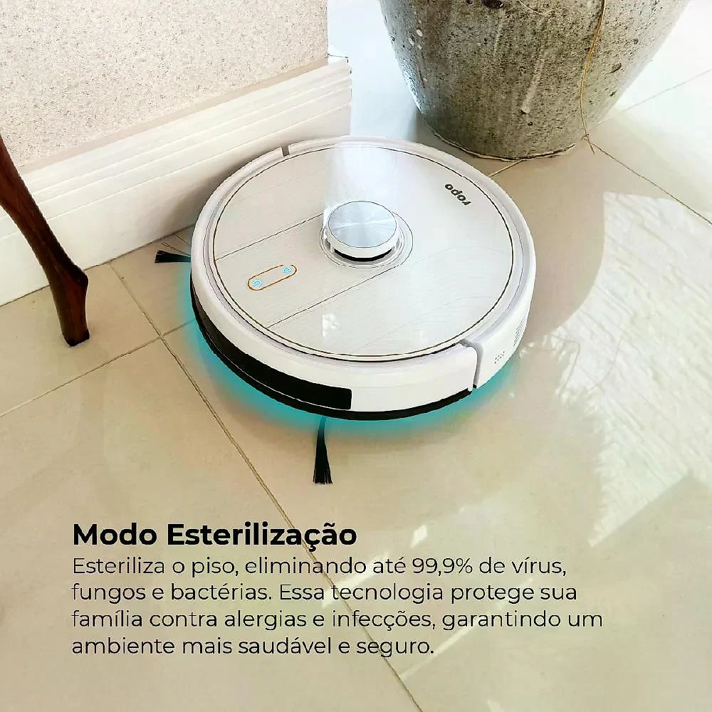 Robô Aspirador Ropo Glass 5 Branco Bivolt Automático
