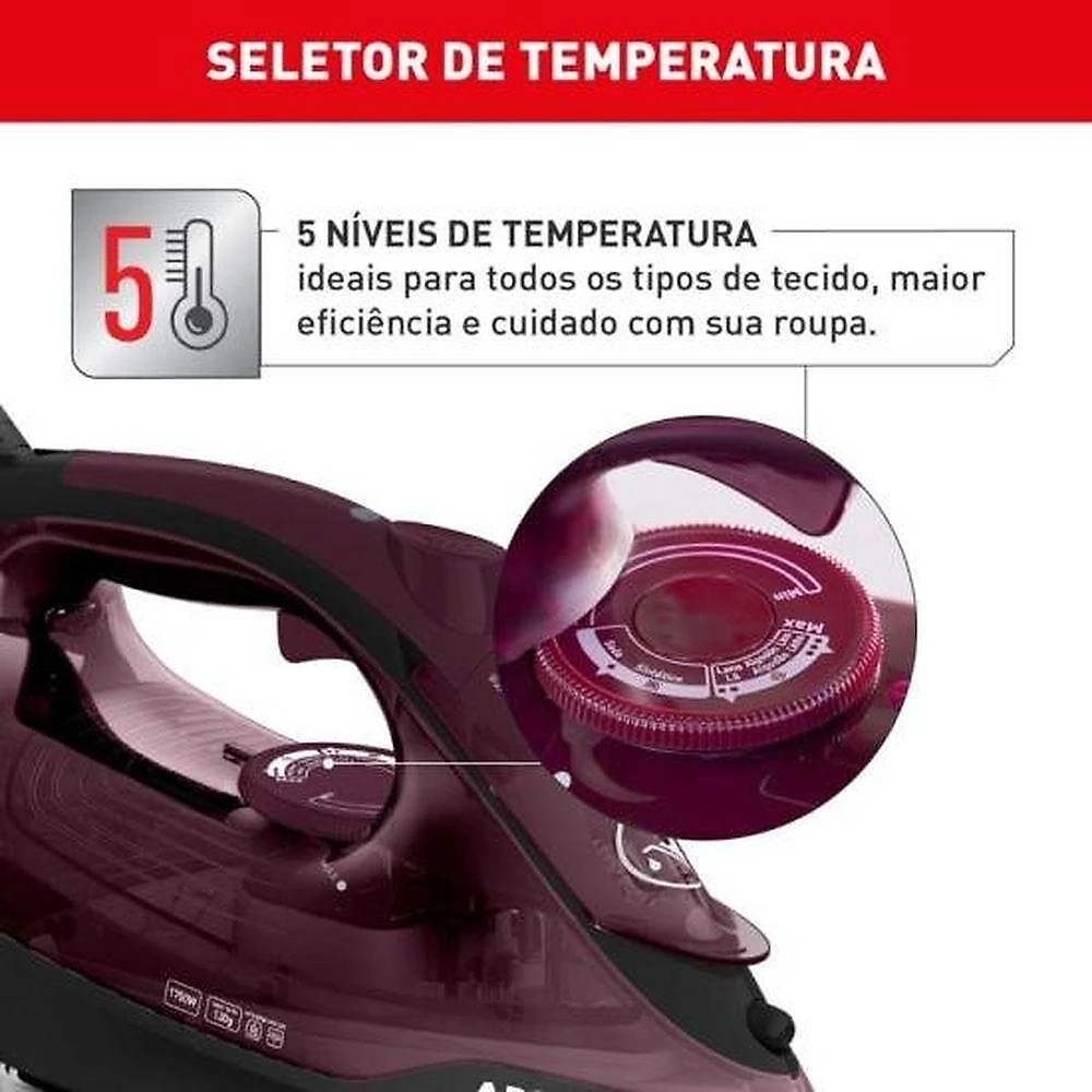 Ferro A Vapor Ultragliss Base Durilium Airglide 1520w Vinho