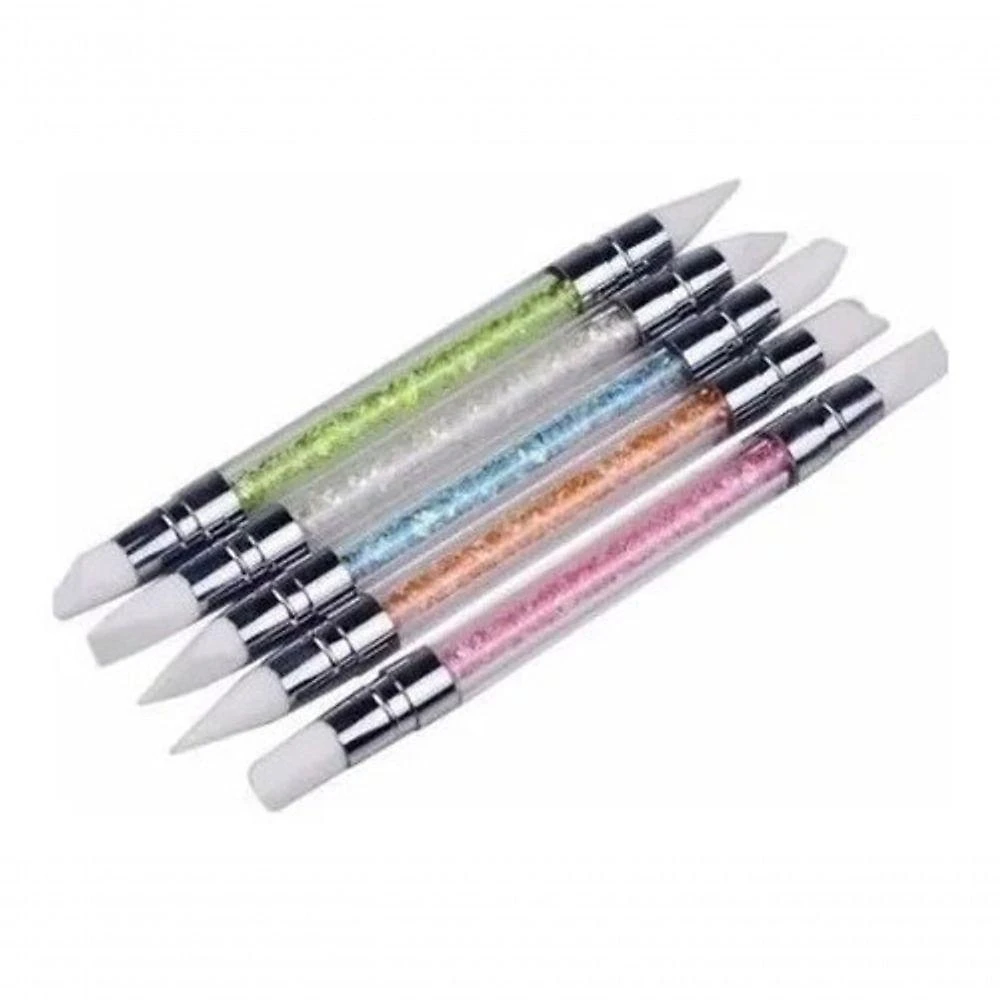 Pincel Ponta De Silicone Decorar Unhas Kit 5 Pincéis Ofertão