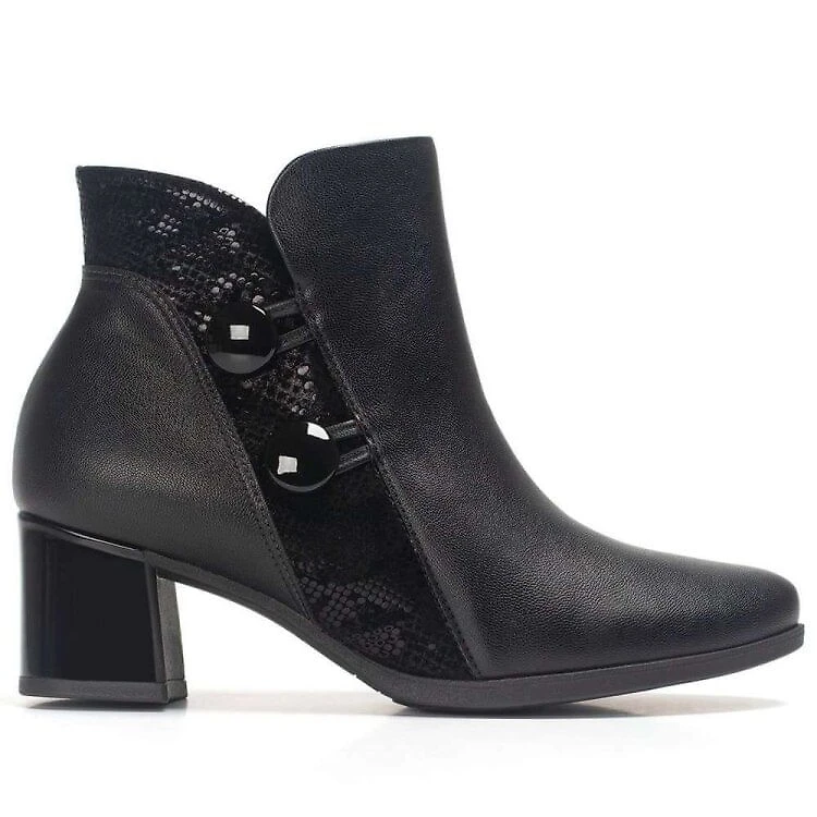 Bota Piccadilly Cano Curto Danubia Feminina - Preto - PRETO