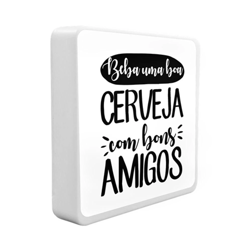 Luminária Box Slim Bons Amigos Boas Cervejas Usb