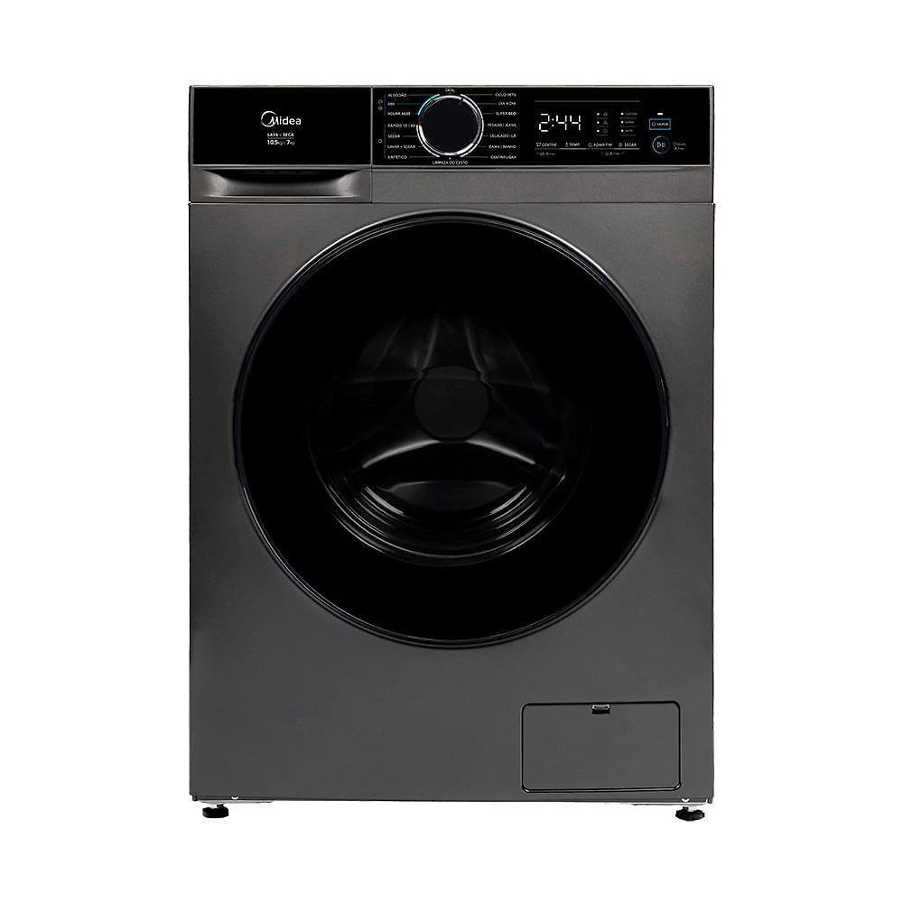 Lava e Seca Midea MFA01D105B-GK-01 10,5kg Inverter Titanium Ciclo Pets 7kg Secagem 110V