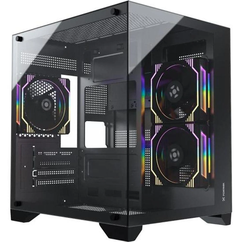 Gabinete Gamer Fortrek Clarity Preto Lateral Vidro [f002]