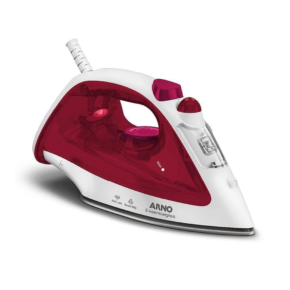 Ferro a vapor arno essentialgliss fmq 1200w base antiaderente vermelho 110