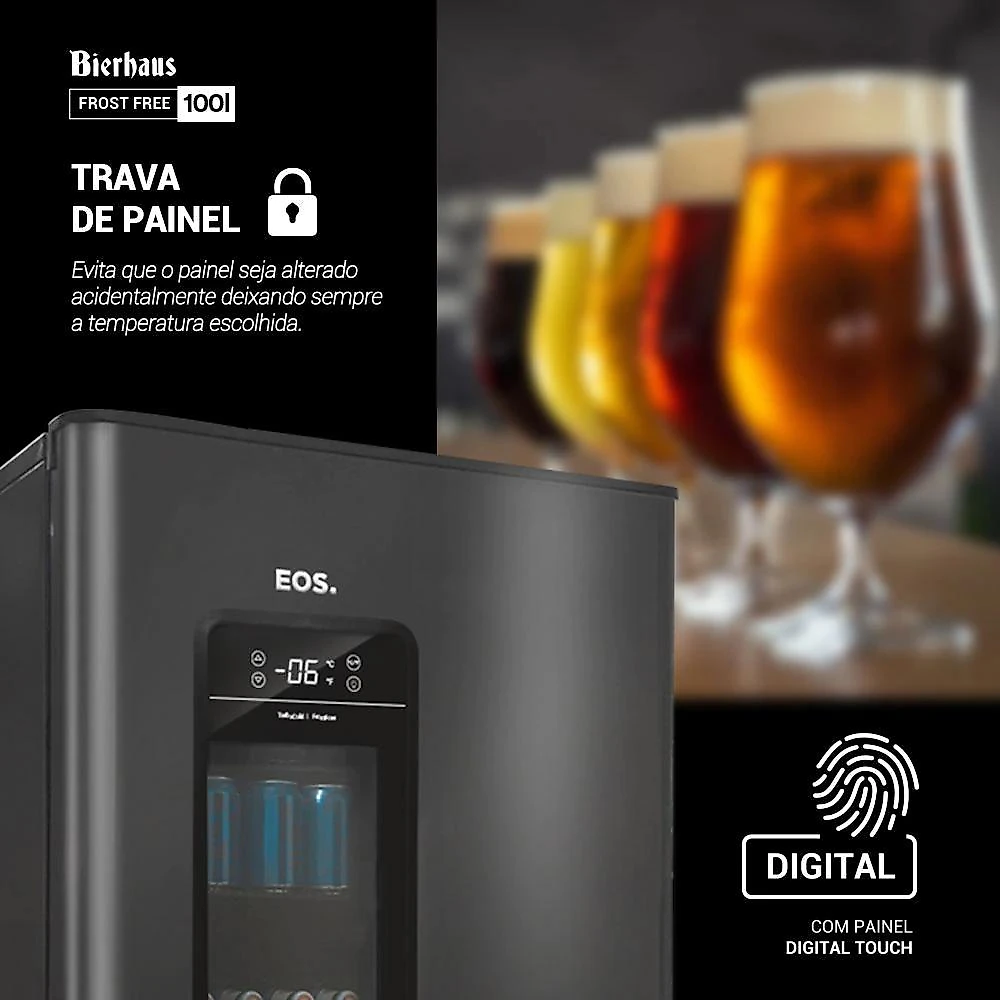 Cervejeira EOS Bierhaus 100 Litros Frost Free Titanium ECE110 220V