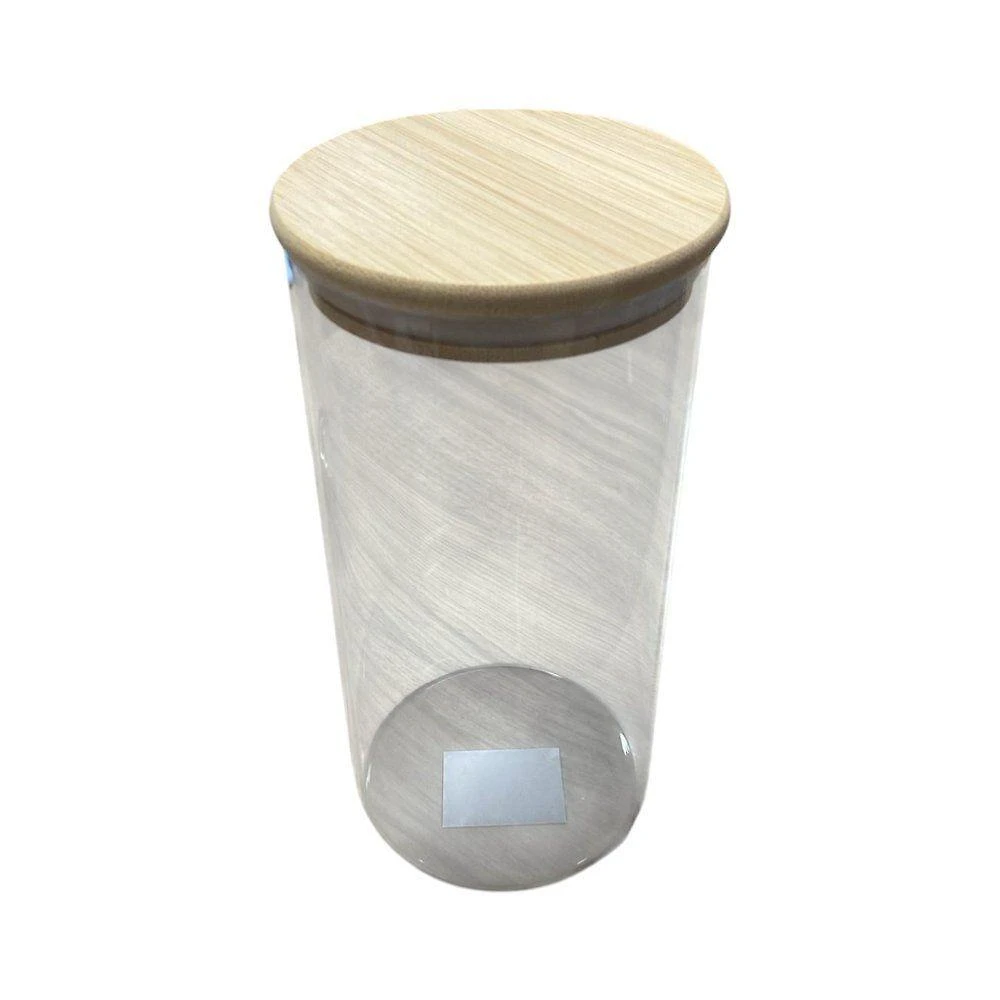 Pote de Vidro Borossilicato 1300ML com Tampa de Bambu para Cozinha Transparente Thika Importadora