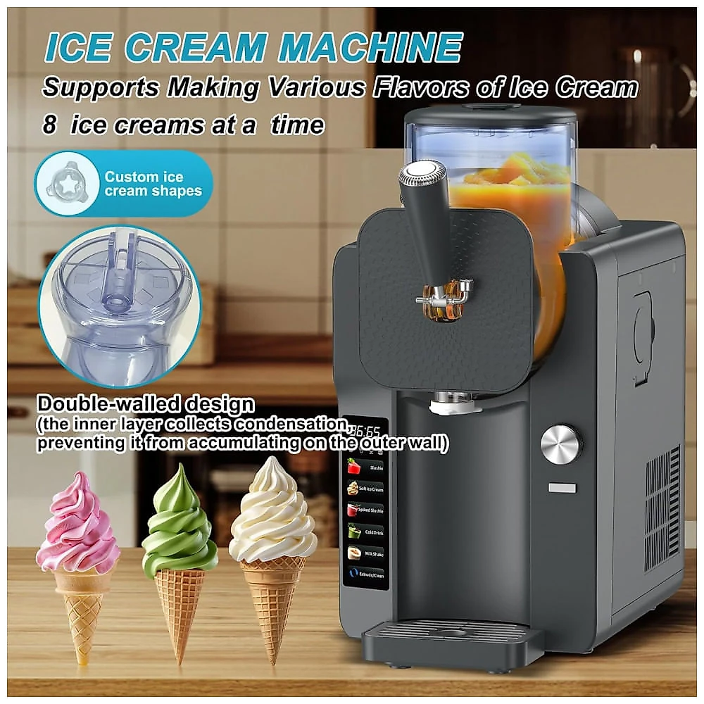 Máquina de Raspadinha, Máquina de Frozen para Casa, Máquina de Margarita com 2,6 Litros e 70 oz com 6 Programas Pré-Definidos para Sorvete