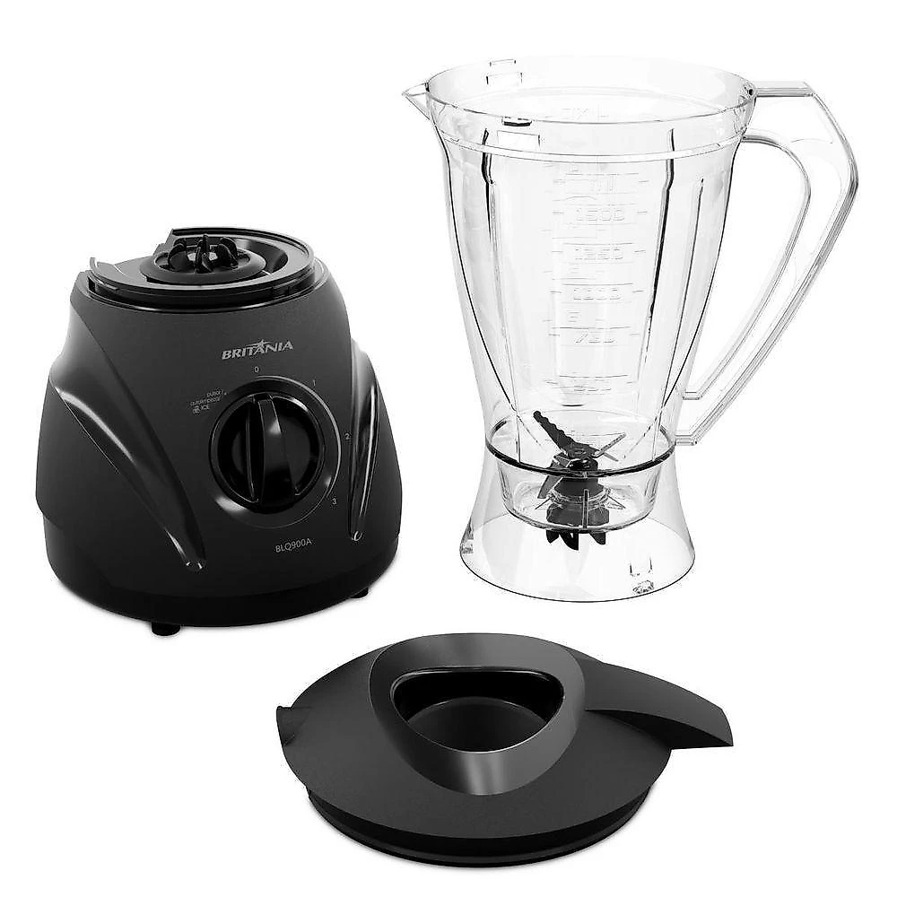 Liquidificador Britânia BLQ900A 600W 2,1L 3 Velocidades Preto 220V