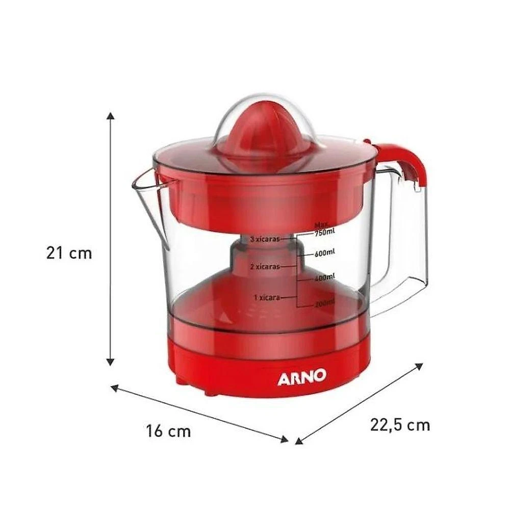 Espremedor de Frutas Suco Express CP32 com Filtro Regulável Vermelho Arno 0,75L 40W 110V