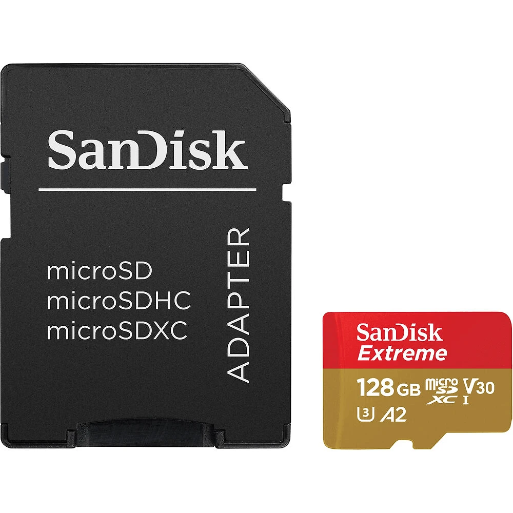 Cartão MicroSDXC 128Gb SanDisk Extreme 190Mb/s 4K UHS-I / V30 / U3 / A2