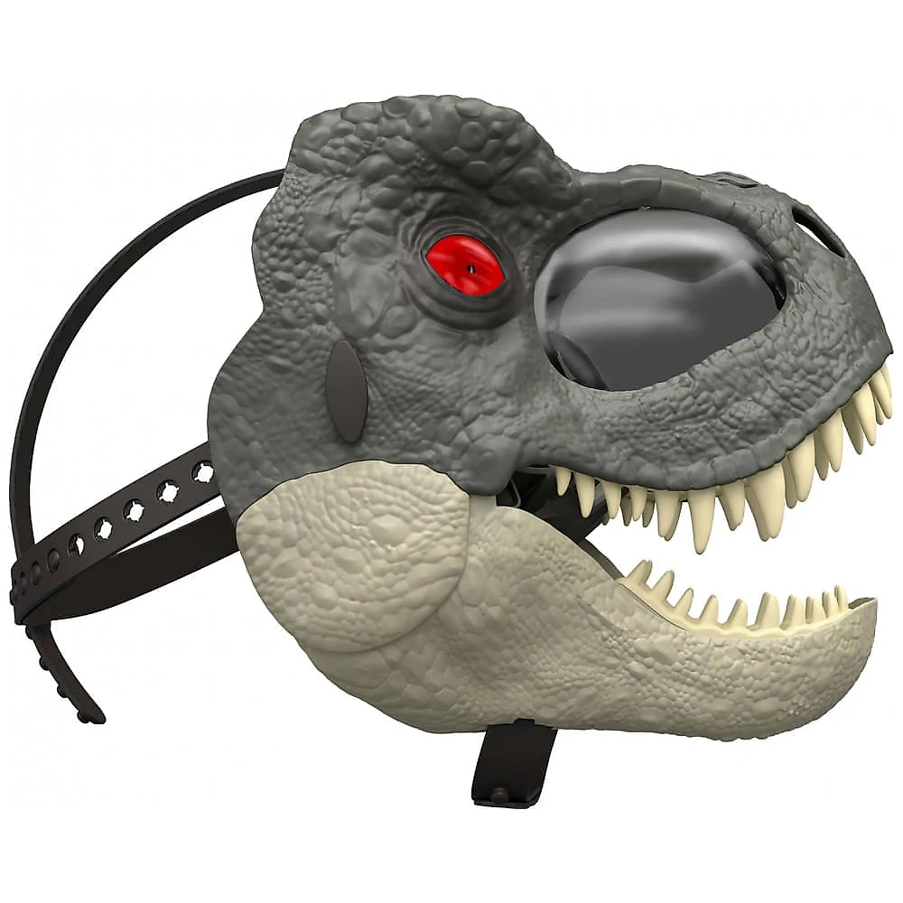 Máscara T-Rex Rage N Roar Jurassic World Rebirth Mattel Multicolorida com LEDs e efeitos sonoros