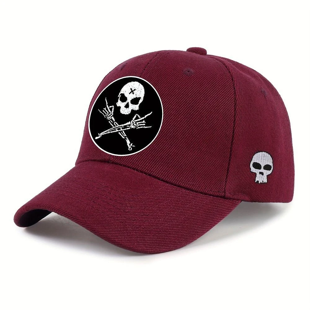 Boné de Baseball Emaús Acessórios Caveira Poliéster Vermelho Ajustável Masculino