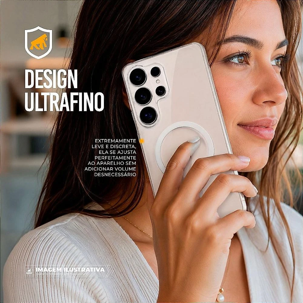 Capa case capinha para Samsung Galaxy A17 - Crystal Slim Magsafe - NÃO AMARELA - Transparente - Gshield