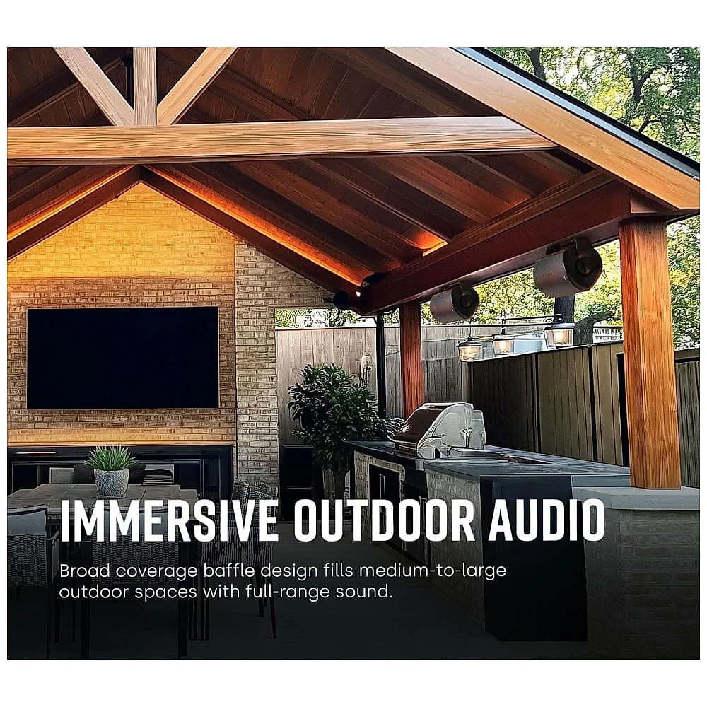 Caixa acústica outdoor Polk Audio Atrium 8 SDI branca, woofer 165 mm, 2 tweeters 25 mm, estéreo/mono, kit com 4 caixas, montagem Speed-Lock