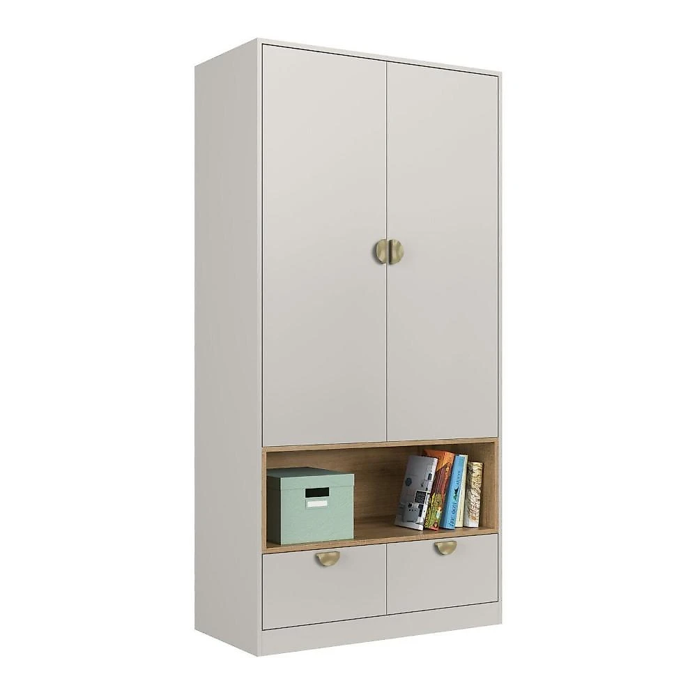 Quarto Infantil com Cama Solteiro Montessoriana com Iluminação Led e Guarda-roupas Lille Arenas