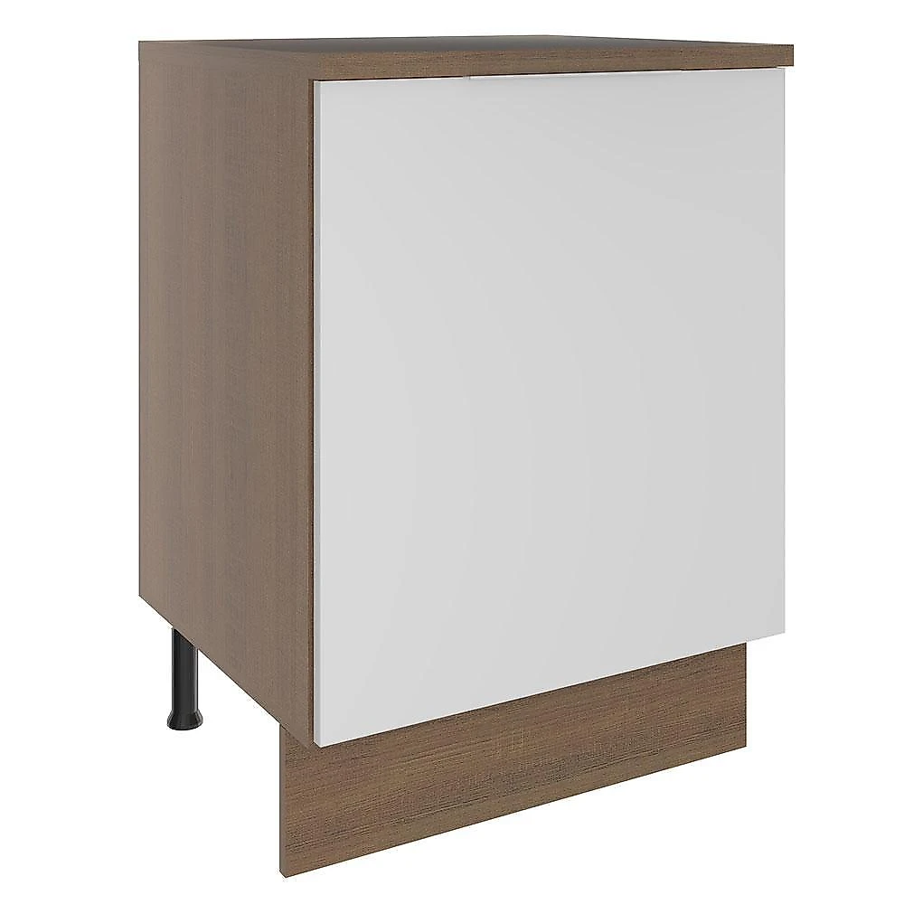 Balcão madesa stella 60 cm 1 porta - rustic/branco