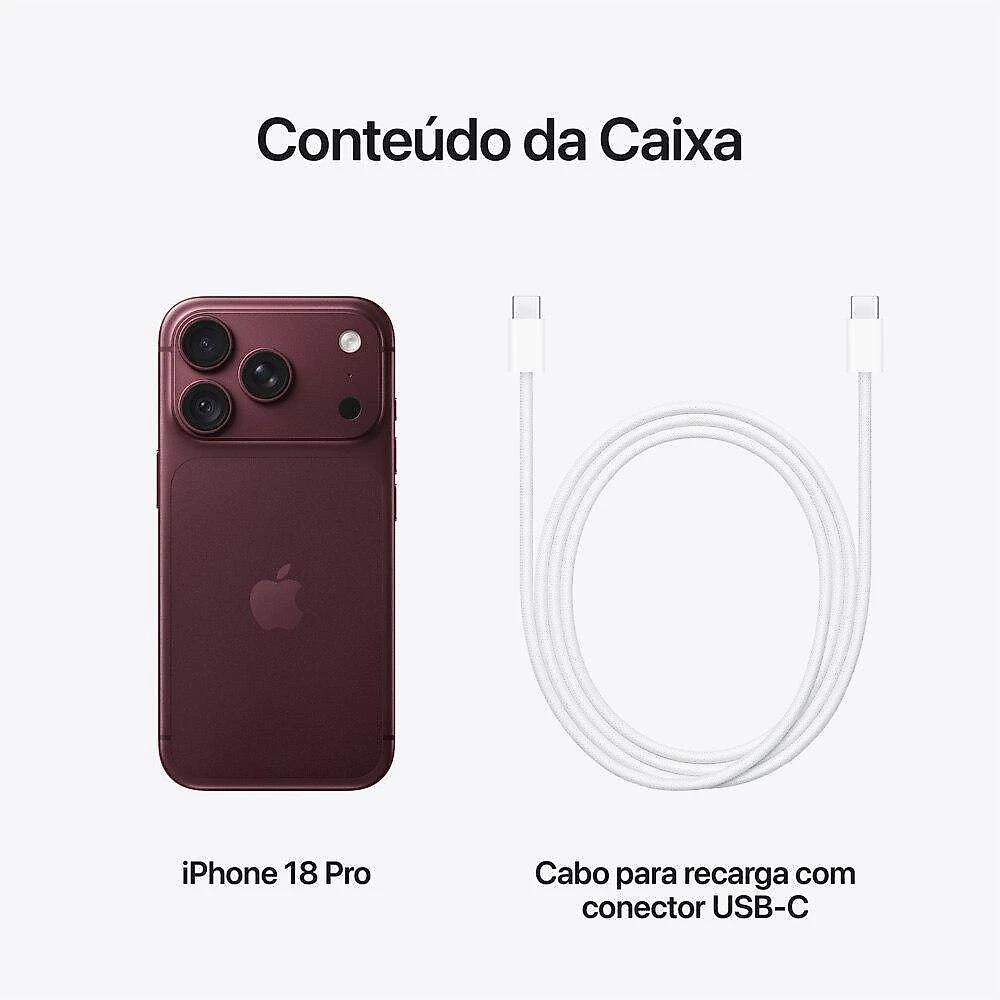 iPhone 18 Pro Apple Bordô, 512GB