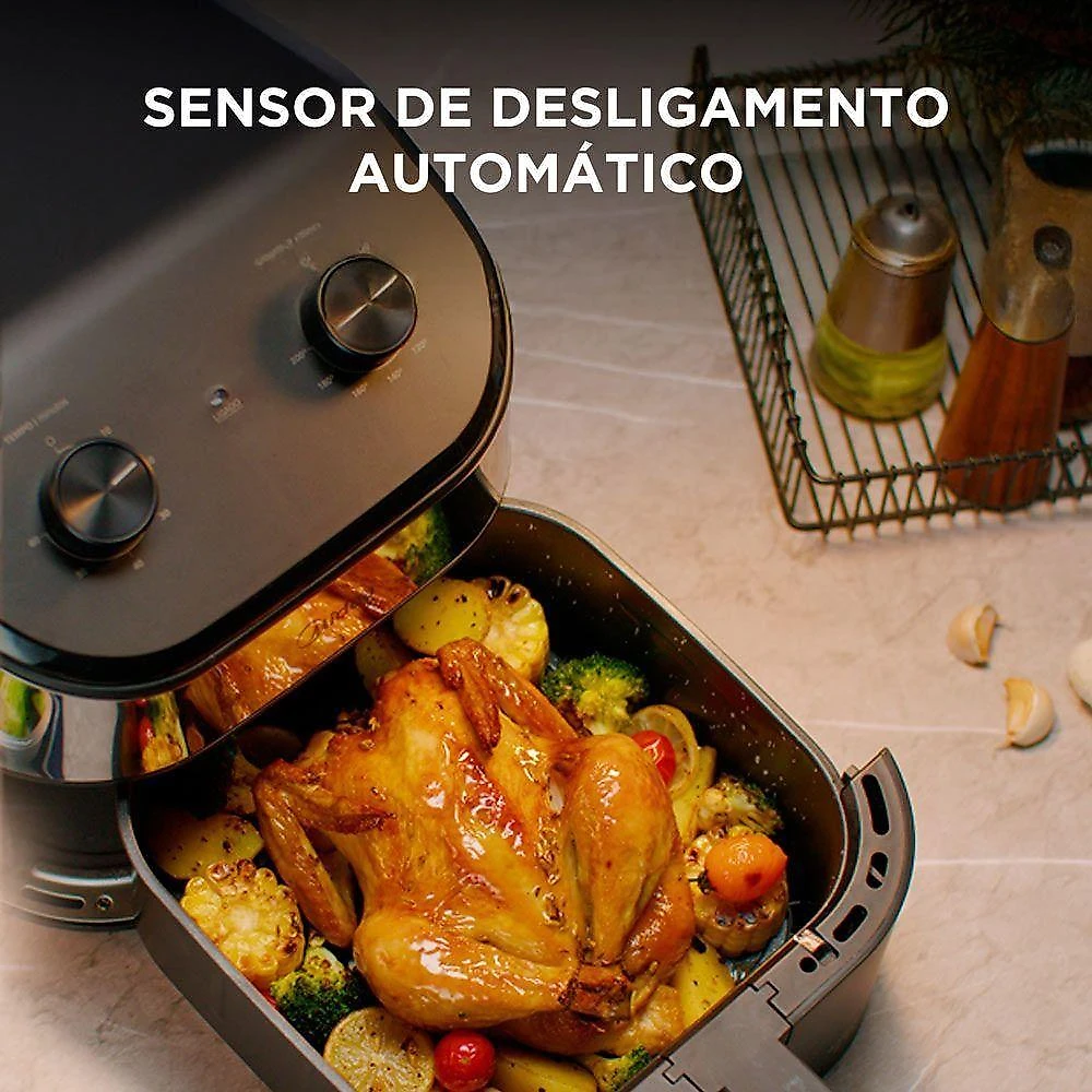 Fritadeira Air Fryer Widemax 5,5l 1900W Midea Preto-inox 220V
