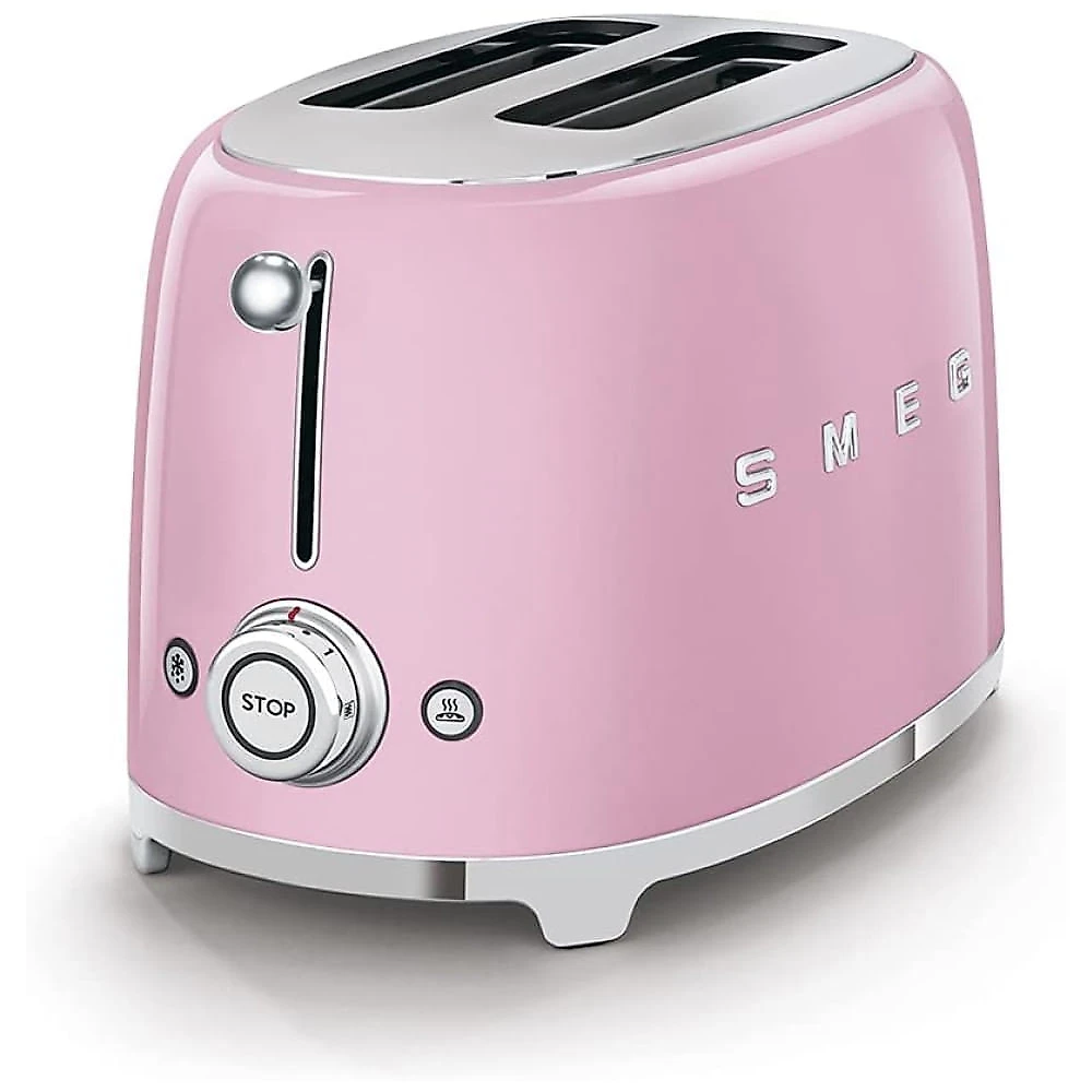 Conjunto Smeg Retro de Cafeteira e Torradeira de 2 Fatias Rosa