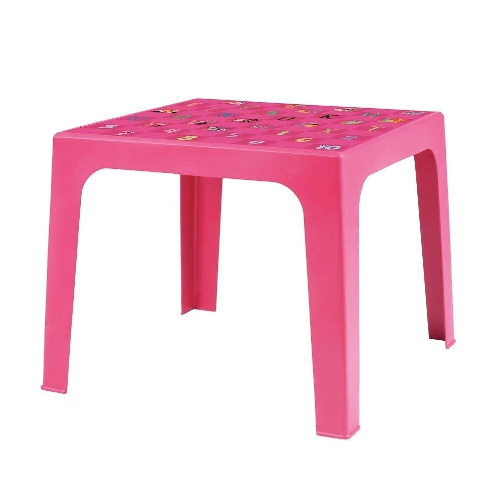 Mesa Infantil Mesinha Mor Kids Estampada com Alfabeto Rosa para Brincadeiras e Lanche