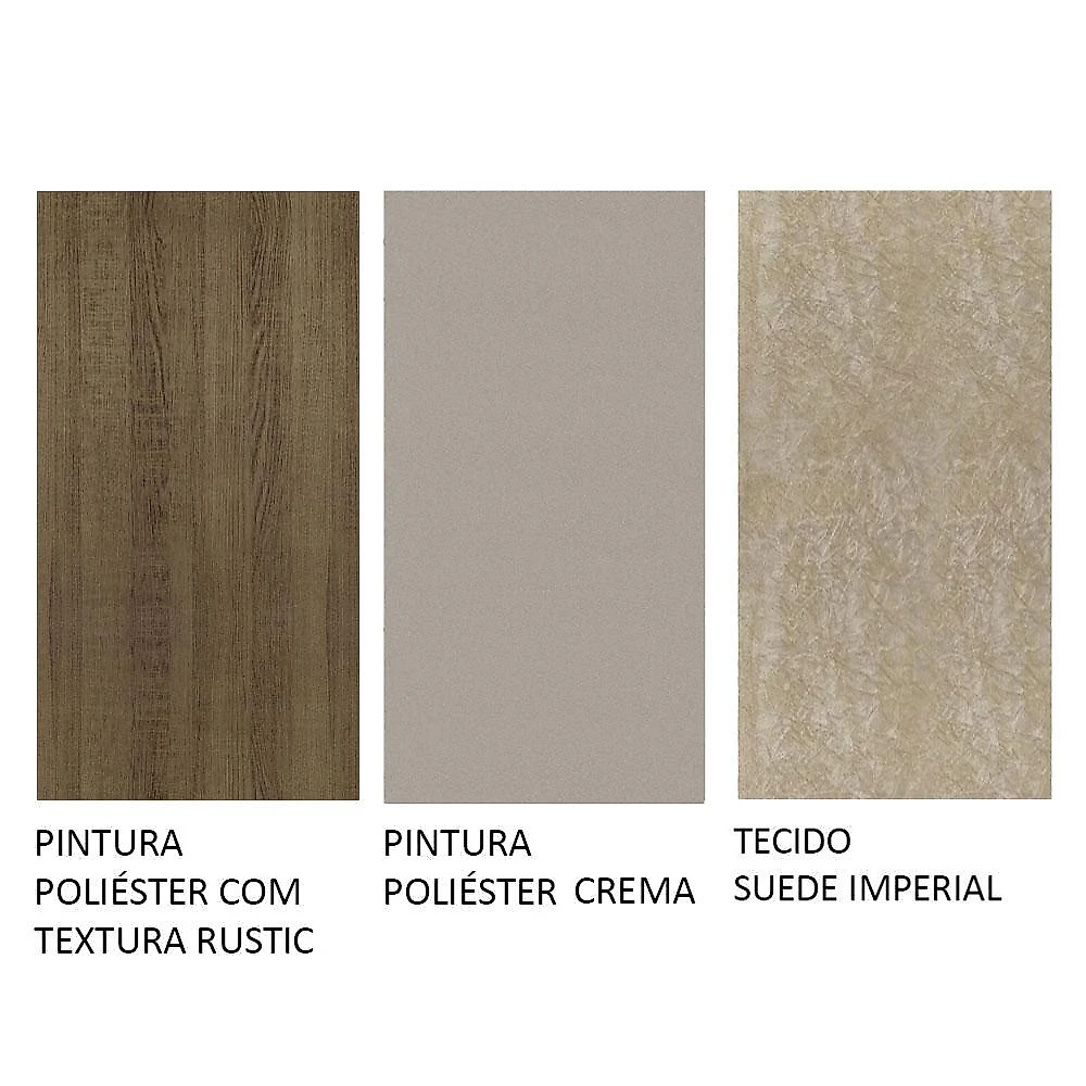 Conjunto Sala de Jantar Madesa Evelin Mesa Tampo de Vidro com 4 Cadeiras Rustic/Crema/Imperial