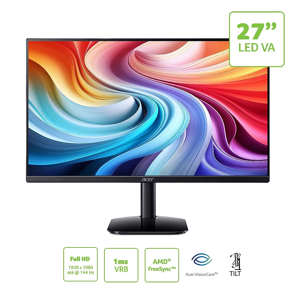 Monitor Acer 27" KA272 P0bi Full HD 144 Hz 1ms