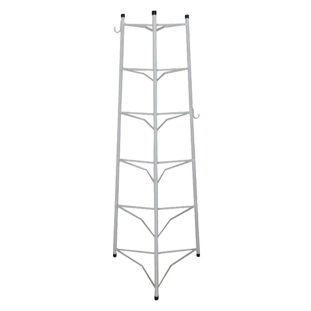 Tripé Porta Panelas Estrela 6 Compartimentos Aço Carbono 103cm Branco Ouro Minas
