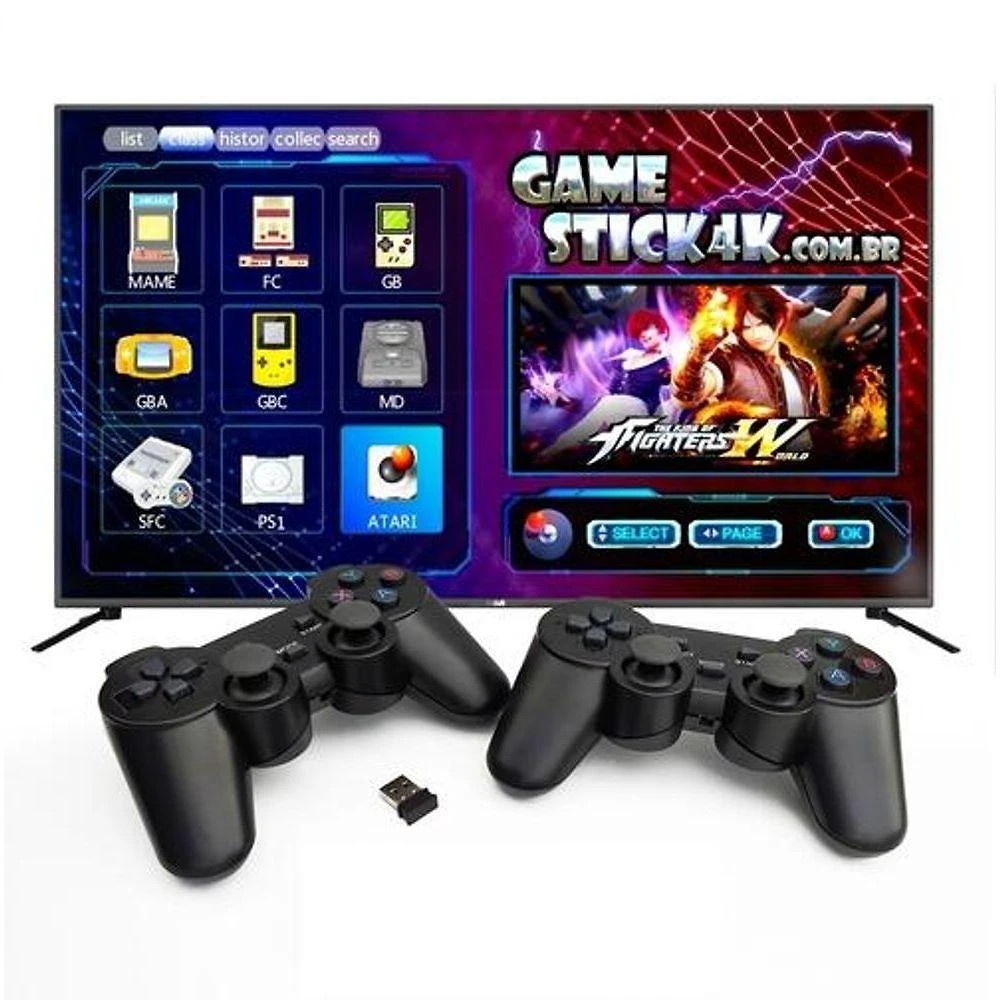 Miniatura Game Stick 4k Lite Retro 2 Controles Sem Fio Mais De 20.000 Jogos Original